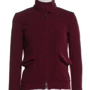 Emporio Armani Burgundy Cotton Jacket XS IT36 $575